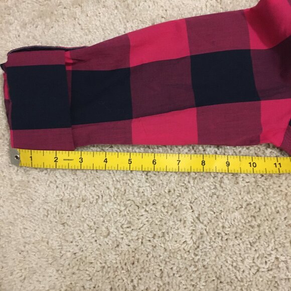 Tommy Hilfiger Classic Black & Red Plaid Cotton Button Down Shirt - Picture 12 of 13